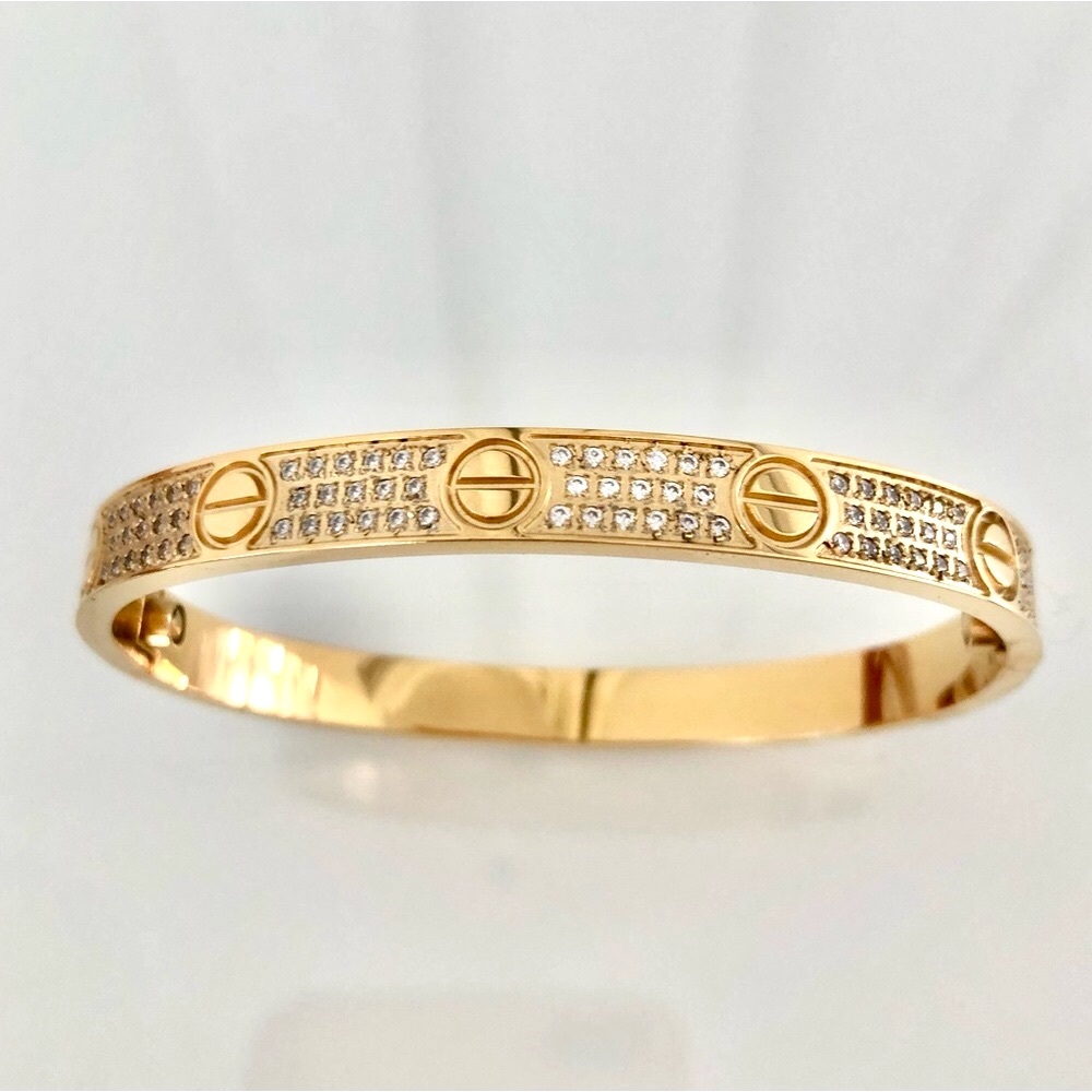 Gold Pavé Screw Bracelet Classic Model